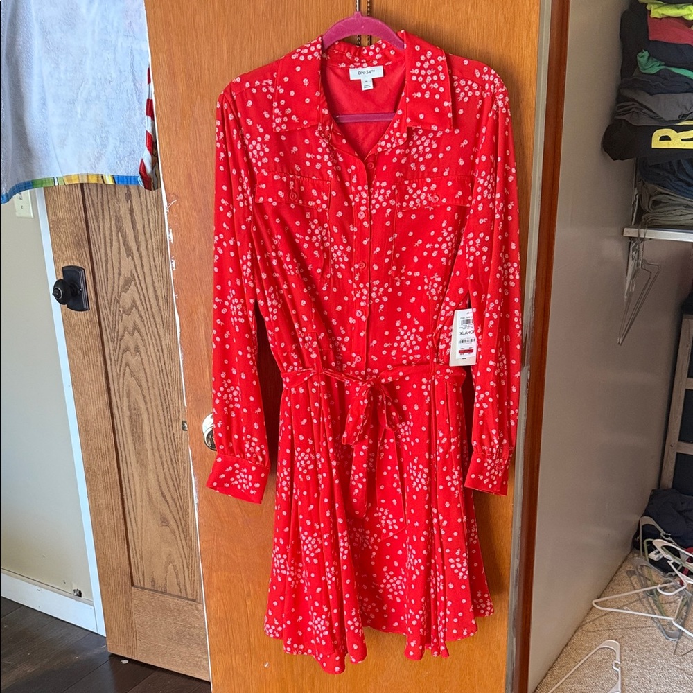 Red Long Sleeve Dress
